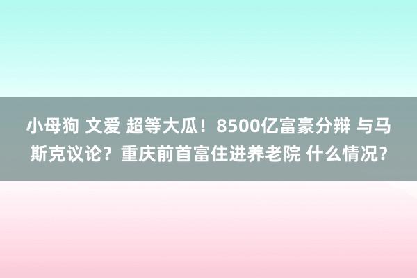 小母狗 文爱 超等大瓜！8500亿富豪分辩 与马斯克议论？重庆前首富住进养老院 什么情况？