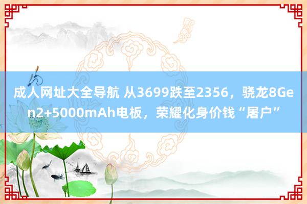 成人网址大全导航 从3699跌至2356，骁龙8Gen2+5000mAh电板，荣耀化身价钱“屠户”