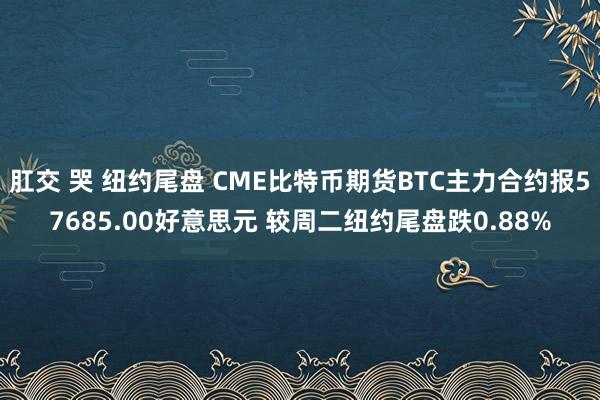 肛交 哭 纽约尾盘 CME比特币期货BTC主力合约报57685.00好意思元 较周二纽约尾盘跌0.88%