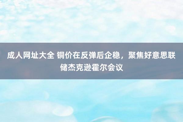 成人网址大全 铜价在反弹后企稳，聚焦好意思联储杰克逊霍尔会议