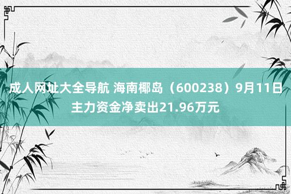 成人网址大全导航 海南椰岛（600238）9月11日主力资金净卖出21.96万元