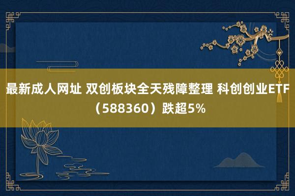 最新成人网址 双创板块全天残障整理 科创创业ETF（588360）跌超5%