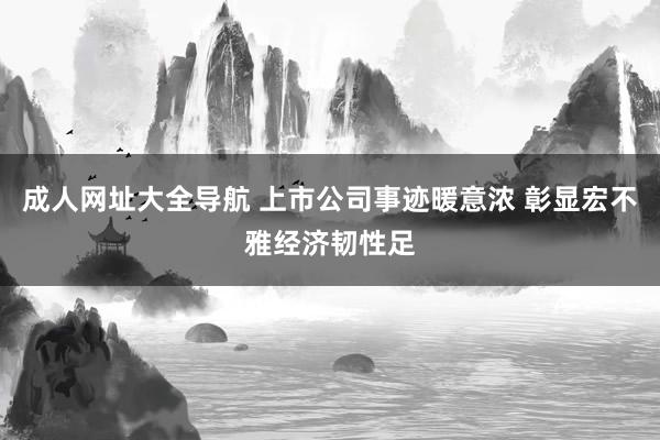 成人网址大全导航 上市公司事迹暖意浓 彰显宏不雅经济韧性足