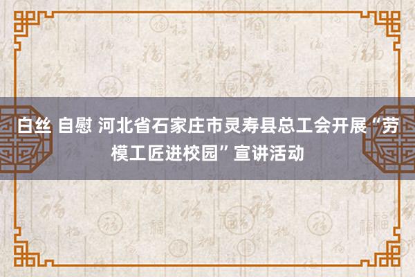 白丝 自慰 河北省石家庄市灵寿县总工会开展“劳模工匠进校园”宣讲活动