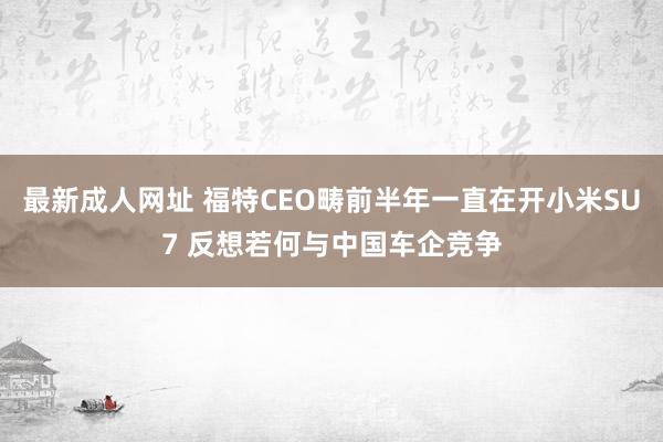 最新成人网址 福特CEO畴前半年一直在开小米SU7 反想若何与中国车企竞争