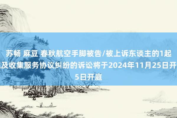 苏畅 麻豆 春秋航空手脚被告/被上诉东谈主的1起触及收集服务协议纠纷的诉讼将于2024年11月25日开庭