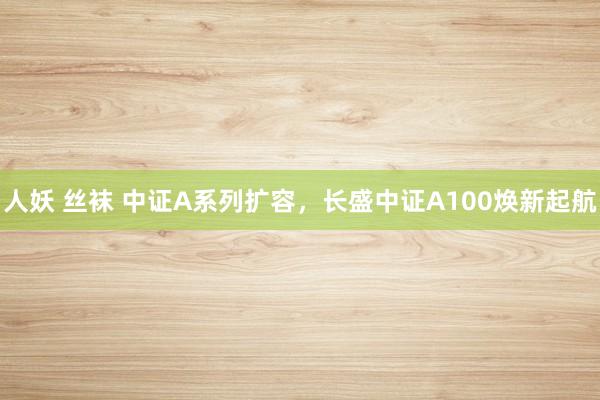 人妖 丝袜 中证A系列扩容，长盛中证A100焕新起航