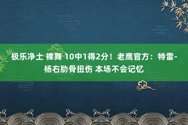 极乐净土 裸舞 10中1得2分！老鹰官方：特雷-杨右肋骨扭伤 本场不会记忆