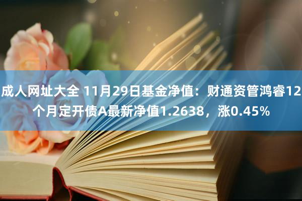 成人网址大全 11月29日基金净值：财通资管鸿睿12个月定开债A最新净值1.2638，涨0.45%