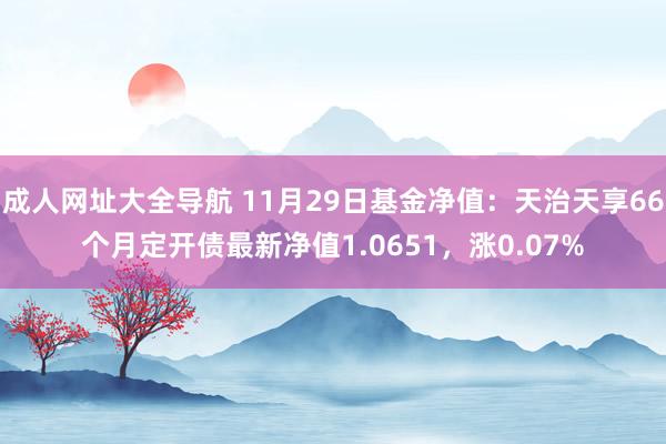 成人网址大全导航 11月29日基金净值：天治天享66个月定开债最新净值1.0651，涨0.07%