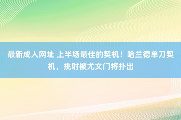 最新成人网址 上半场最佳的契机！哈兰德单刀契机，挑射被尤文门将扑出