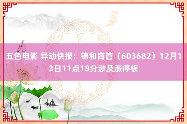 五色电影 异动快报：锦和商管（603682）12月13日11点18分涉及涨停板