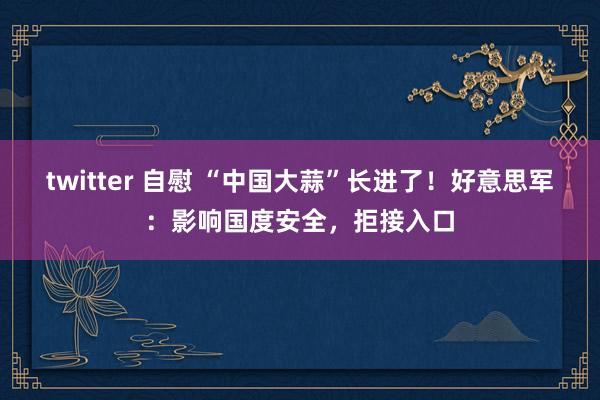 twitter 自慰 “中国大蒜”长进了！好意思军：影响国度安全，拒接入口