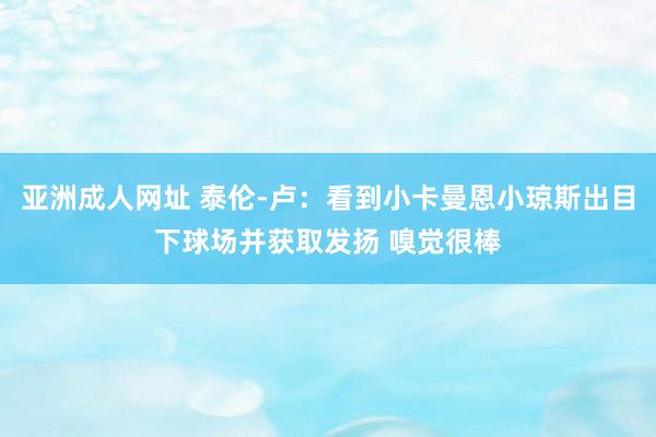 亚洲成人网址 泰伦-卢：看到小卡曼恩小琼斯出目下球场并获取发扬 嗅觉很棒