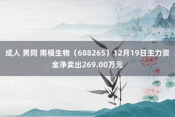 成人 男同 南模生物（688265）12月19日主力资金净卖出269.00万元