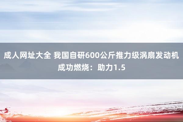 成人网址大全 我国自研600公斤推力级涡扇发动机成功燃烧：助力1.5