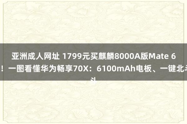 亚洲成人网址 1799元买麒麟8000A版Mate 60！一图看懂华为畅享70X：6100mAh电板、一键北斗