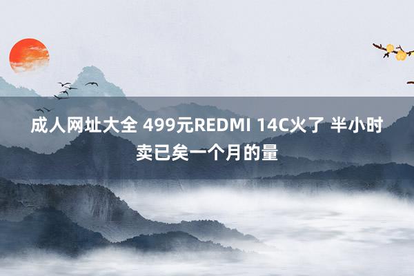 成人网址大全 499元REDMI 14C火了 半小时卖已矣一个月的量