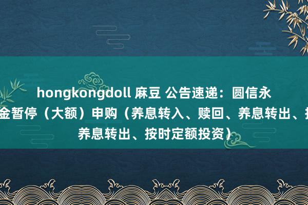 hongkongdoll 麻豆 公告速递：圆信永丰兴融基金基金暂停（大额）申购（养息转入、赎回、养息转出、按时定额投资）