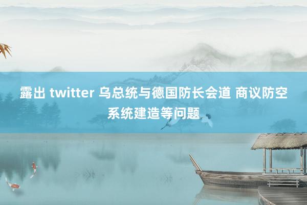 露出 twitter 乌总统与德国防长会道 商议防空系统建造等问题