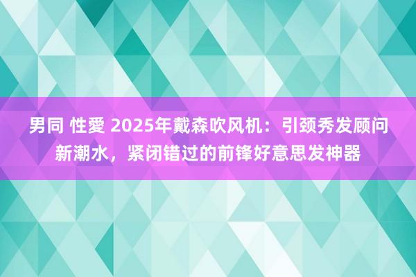 男同 性愛 2025年戴森吹风机：引颈秀发顾问新潮水，紧闭错过的前锋好意思发神器