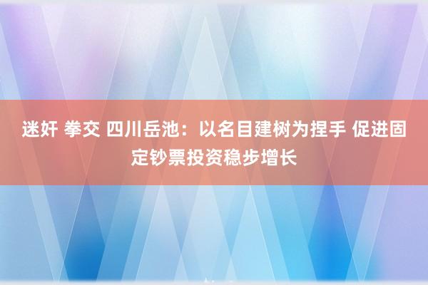 迷奸 拳交 四川岳池：以名目建树为捏手 促进固定钞票投资稳步增长